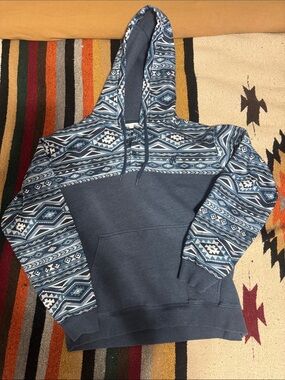 Hooey Blue and White Aztec Lined Hoodie